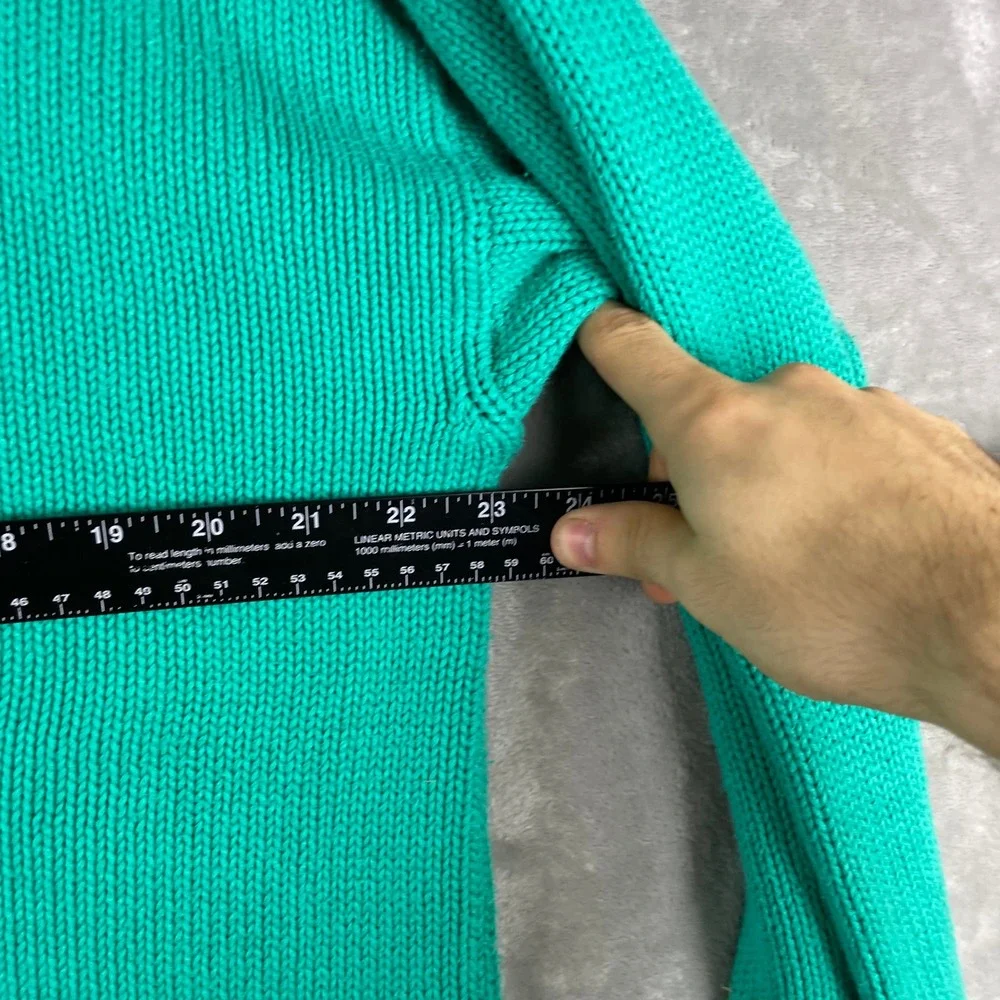 Vintage Pringle Cardigan Sweater Mens L Green Cotton V-Neck Button Front